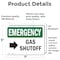 Signmission Gas Shutoff (Right Arrow) With Symbol, 7 in W x Rectangle, Vinyl Decal OS-2PACK-EM-D-57-L-10389 - alternate 5